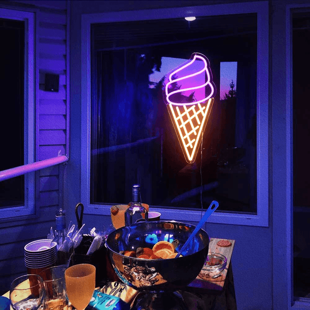 ice cream neon sign